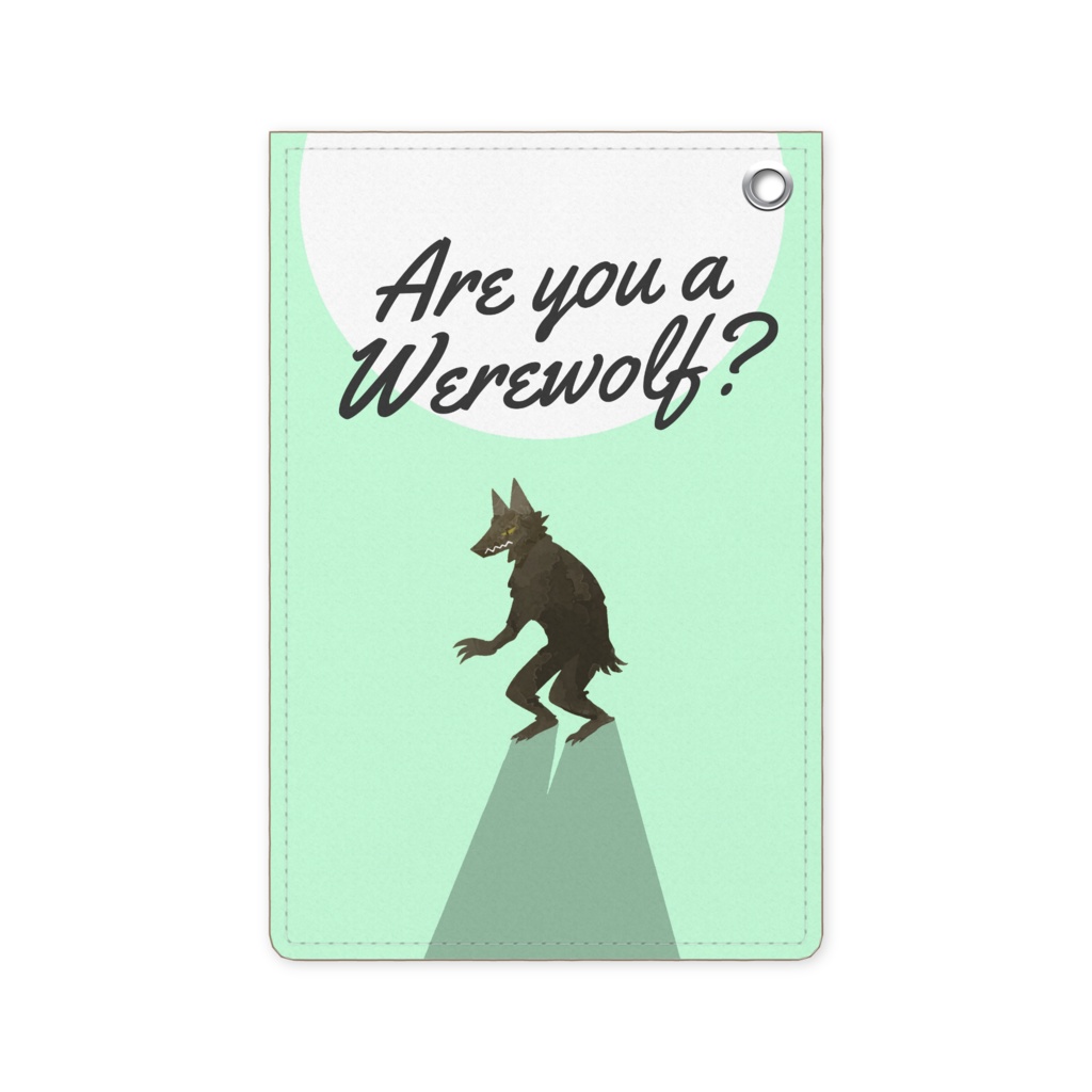 人狼パスケース - Are you a Worewolf?（緑色／グリーン）