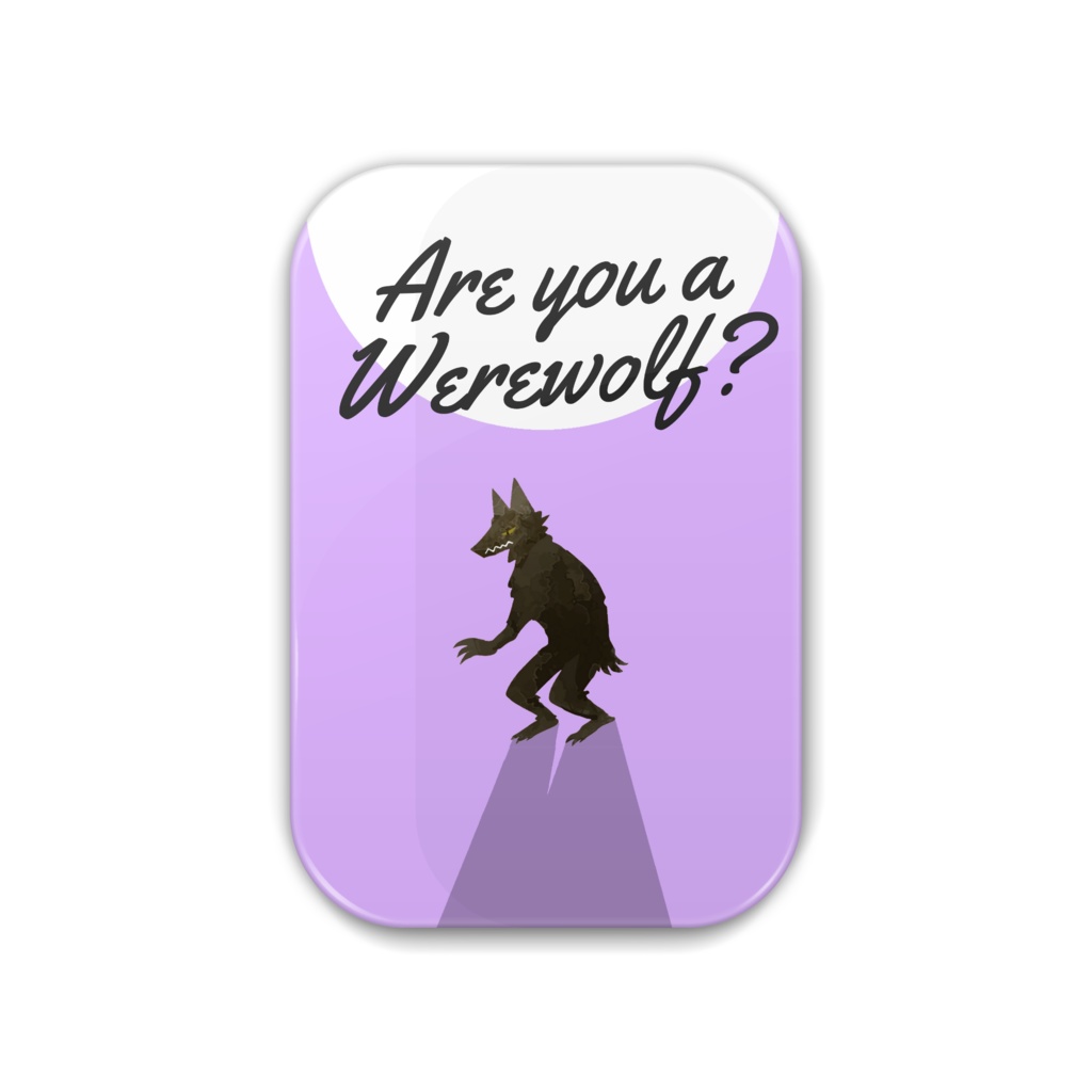 人狼バッジ - Are you a Worewolf?(紫色/パープル)