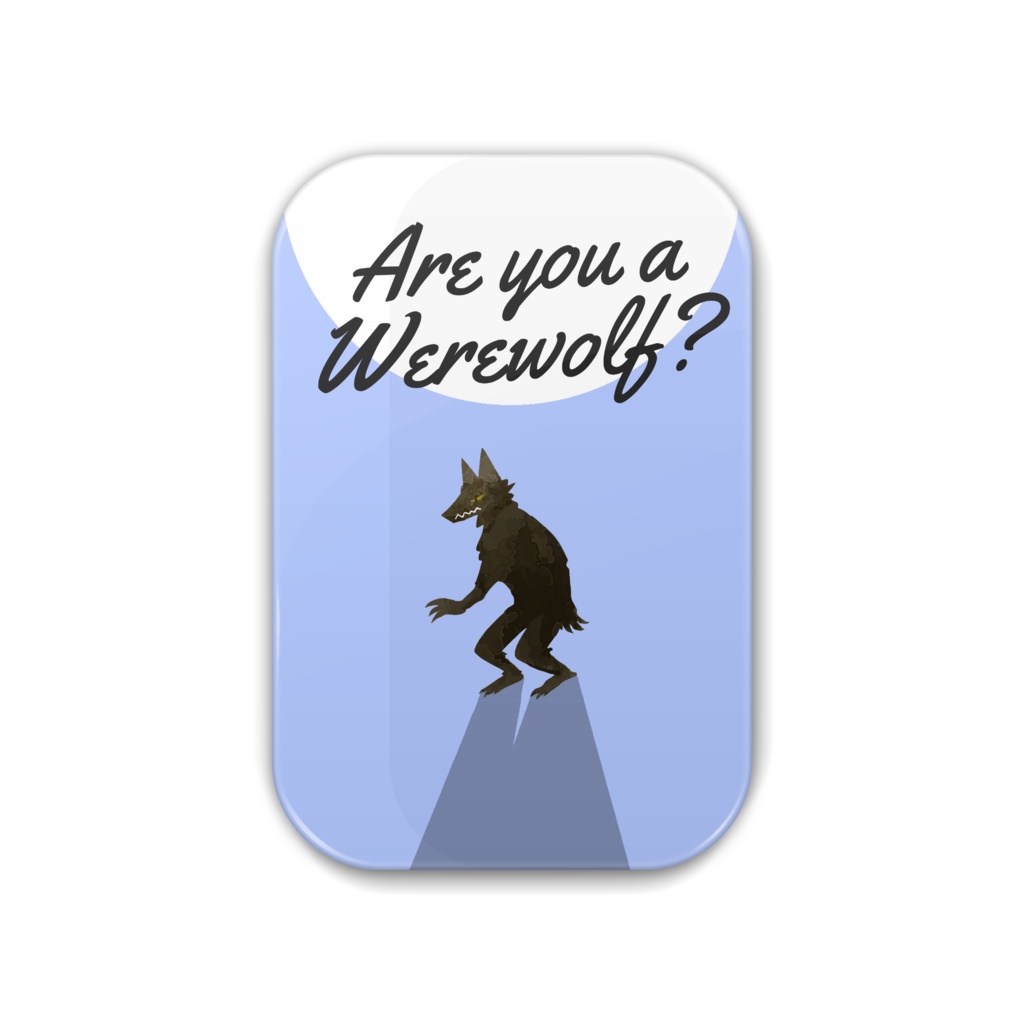 人狼バッジ - Are you a Worewolf?(青色/ブルー)