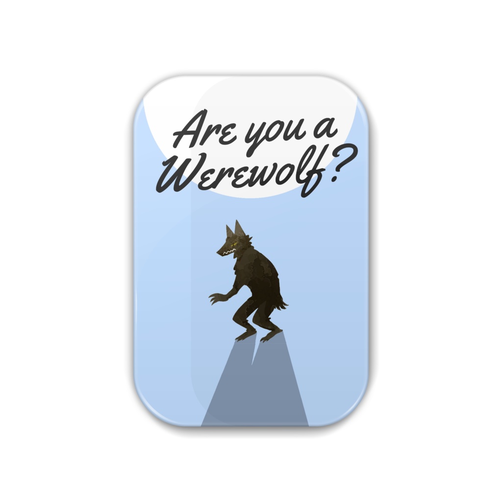 人狼バッジ - Are you a Worewolf?(水色/アクア)
