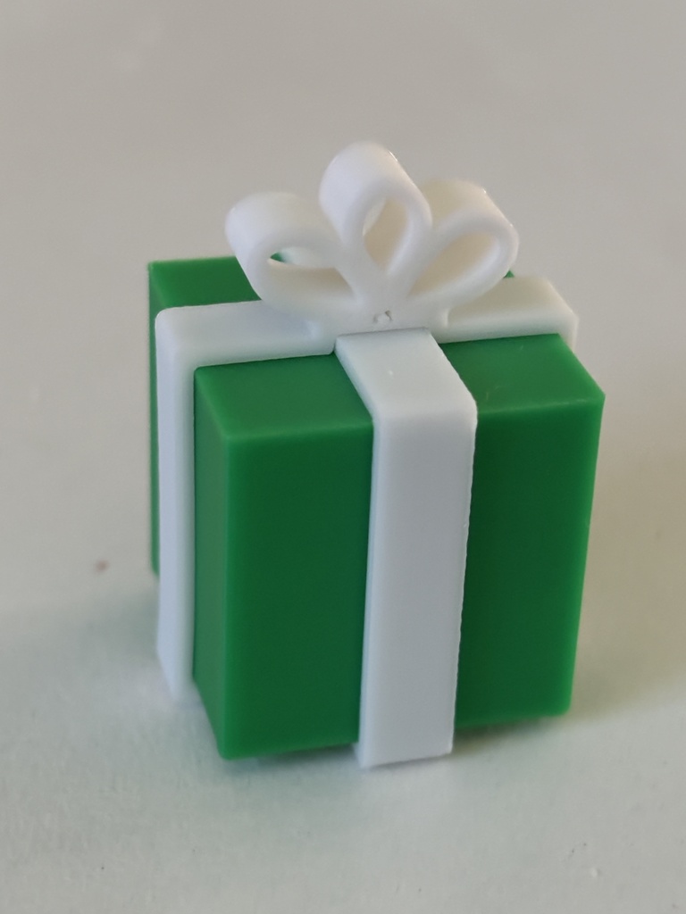 クリスマスプレゼントのミニオブジェ(2cm角・STL)