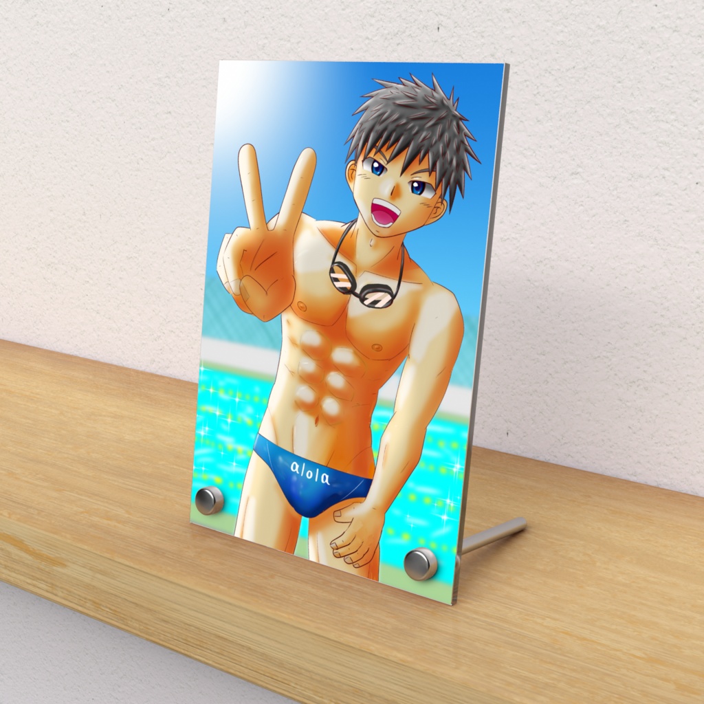 プール男子アクリルフォトパネル