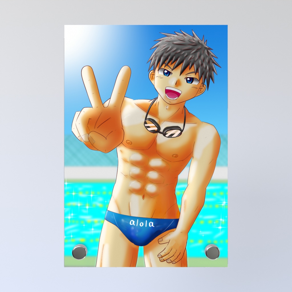 プール男子アクリルフォトパネル