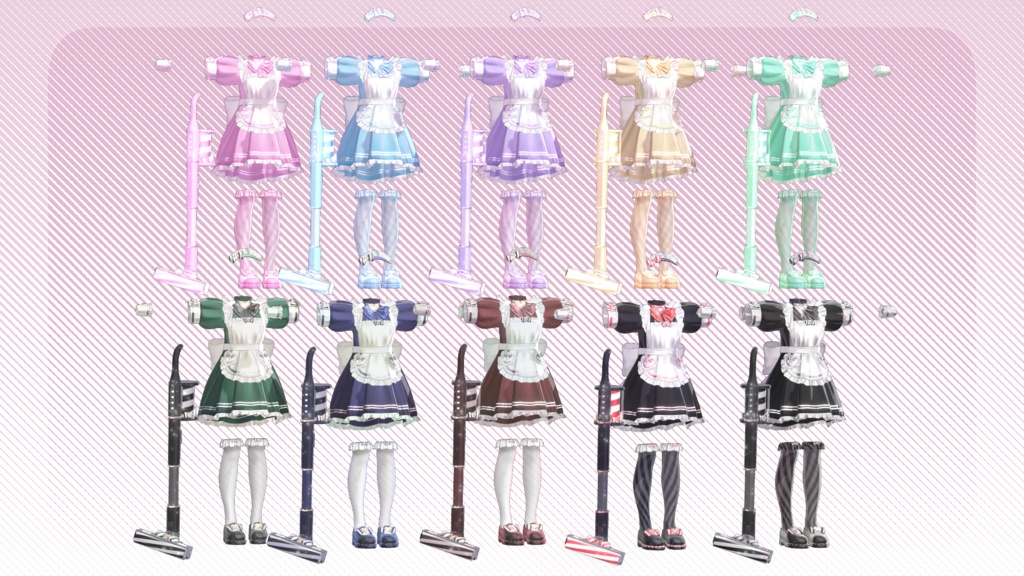 かけだしメイド🧹✨【9アバター対応】【VRChat向け3D衣装】
