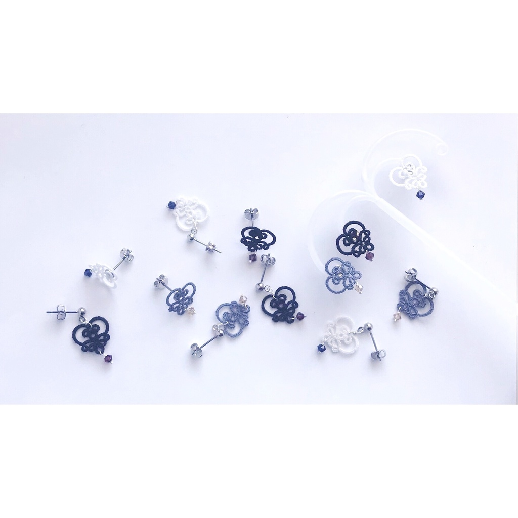 ヨコハマの小さなハートのレースイヤーアクセ