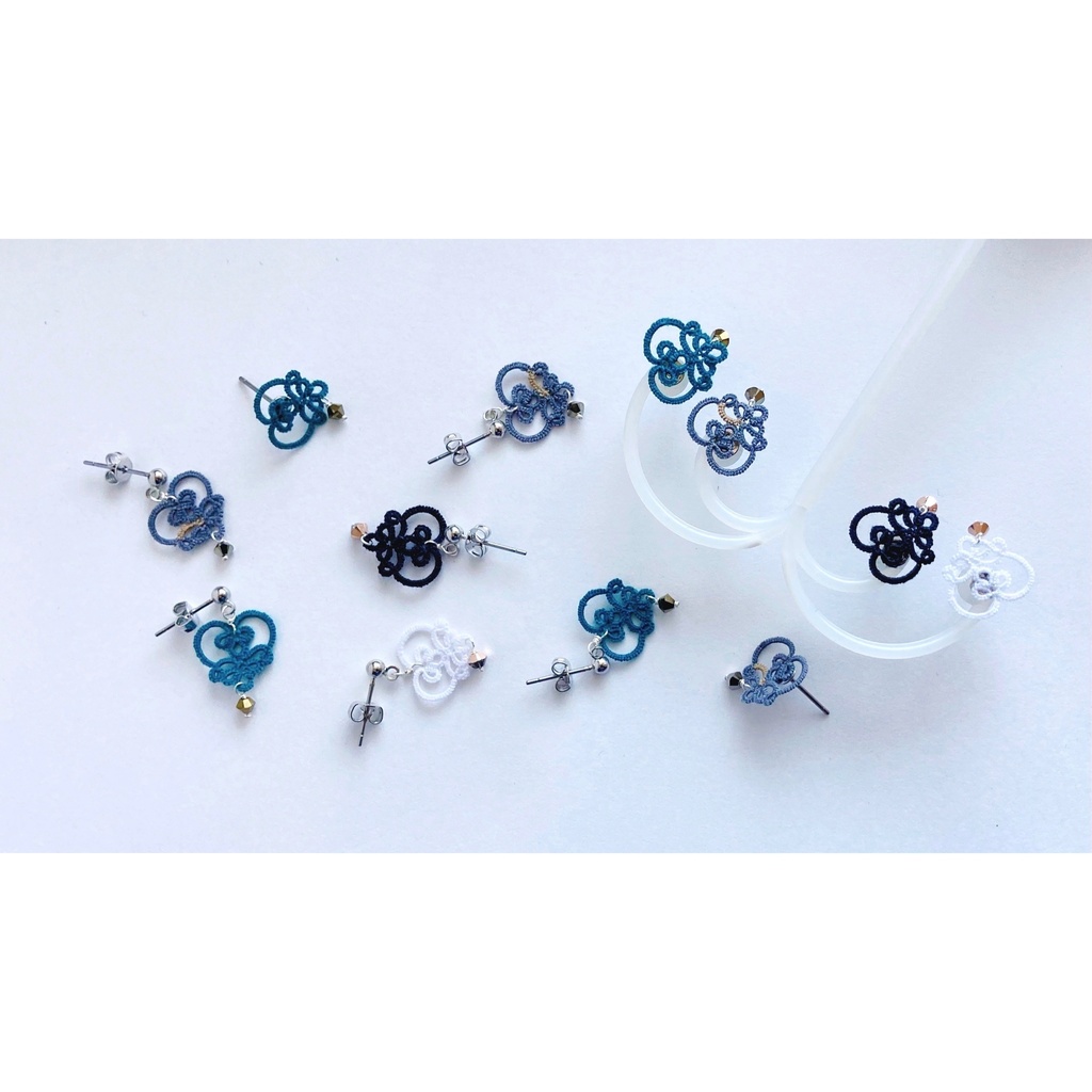 ナゴヤの小さなハートのレースイヤーアクセ