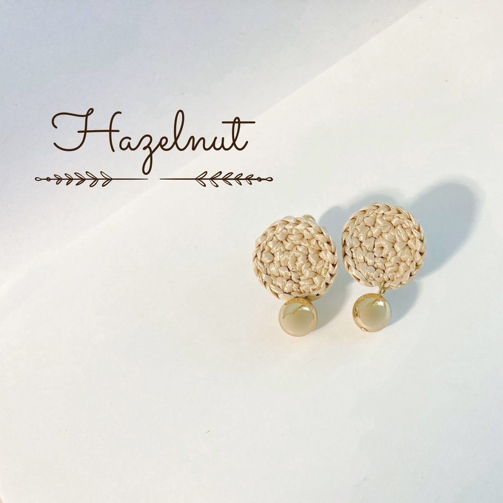 ラフィアイヤーアクセ