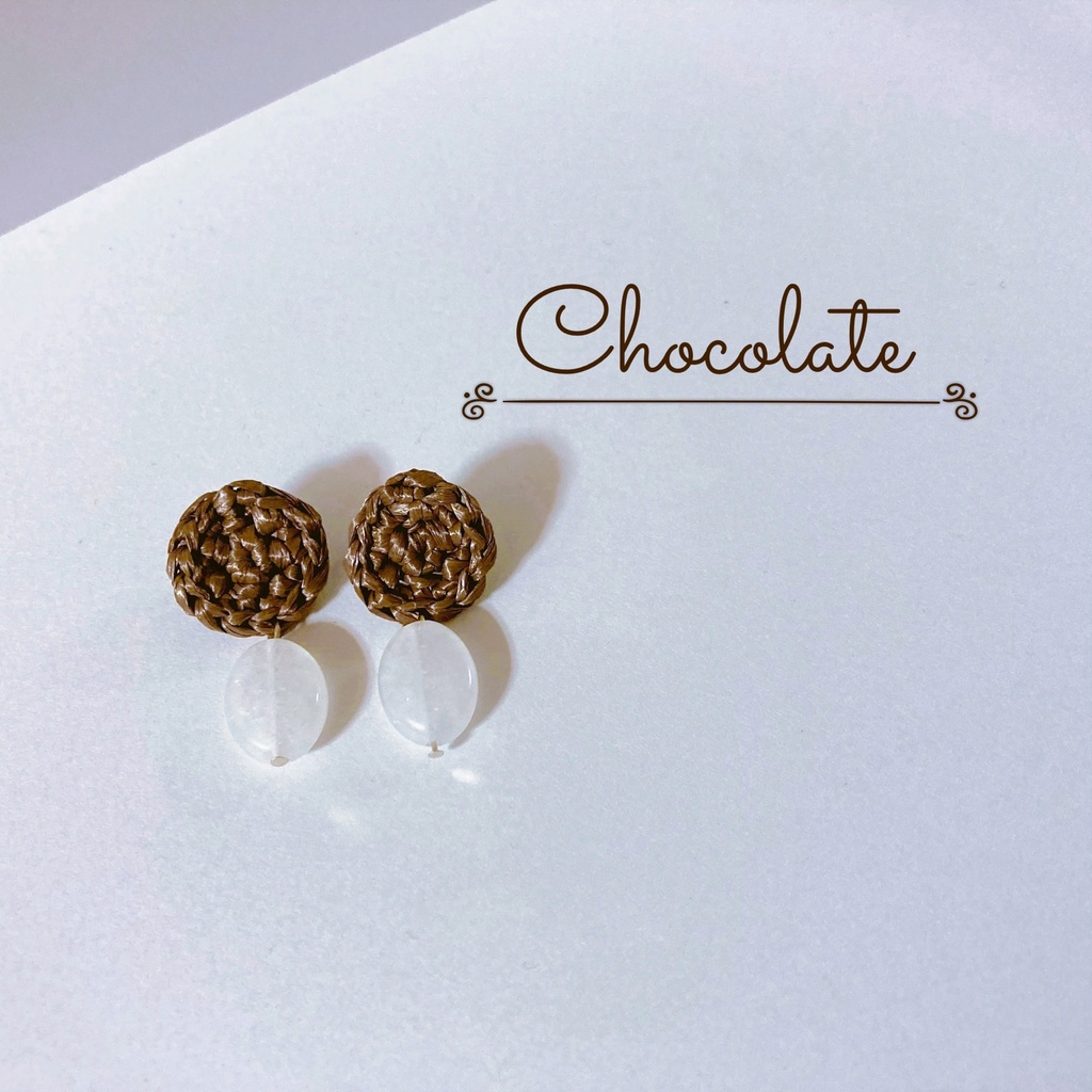 ラフィアイヤーアクセ