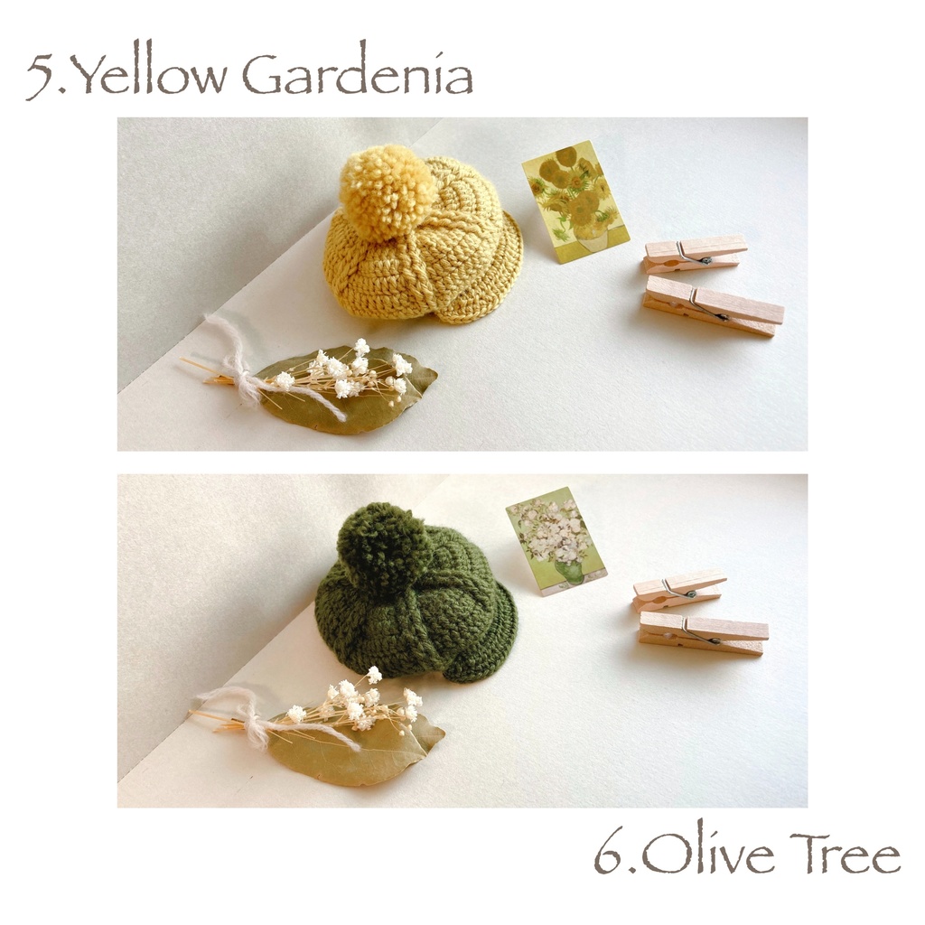 ポンポンニットキャスケット