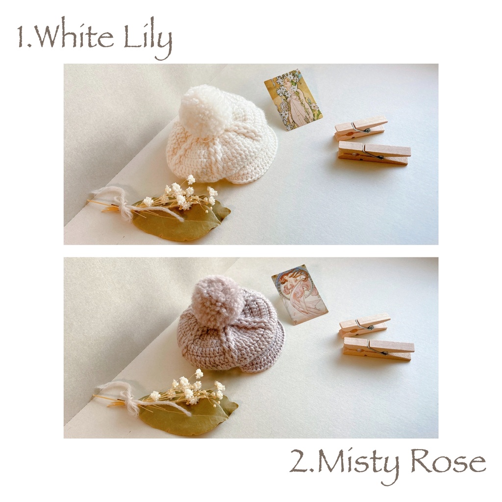 ポンポンニットキャスケット