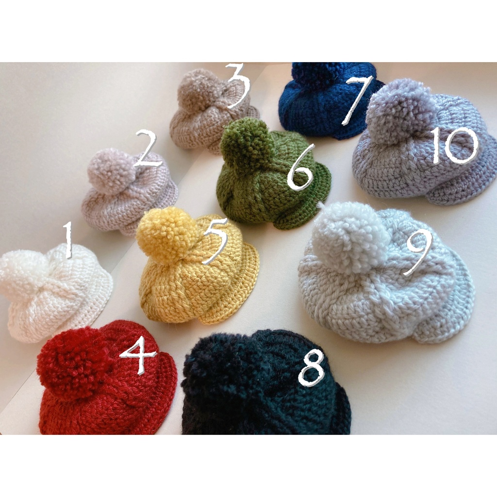 ポンポンニットキャスケット