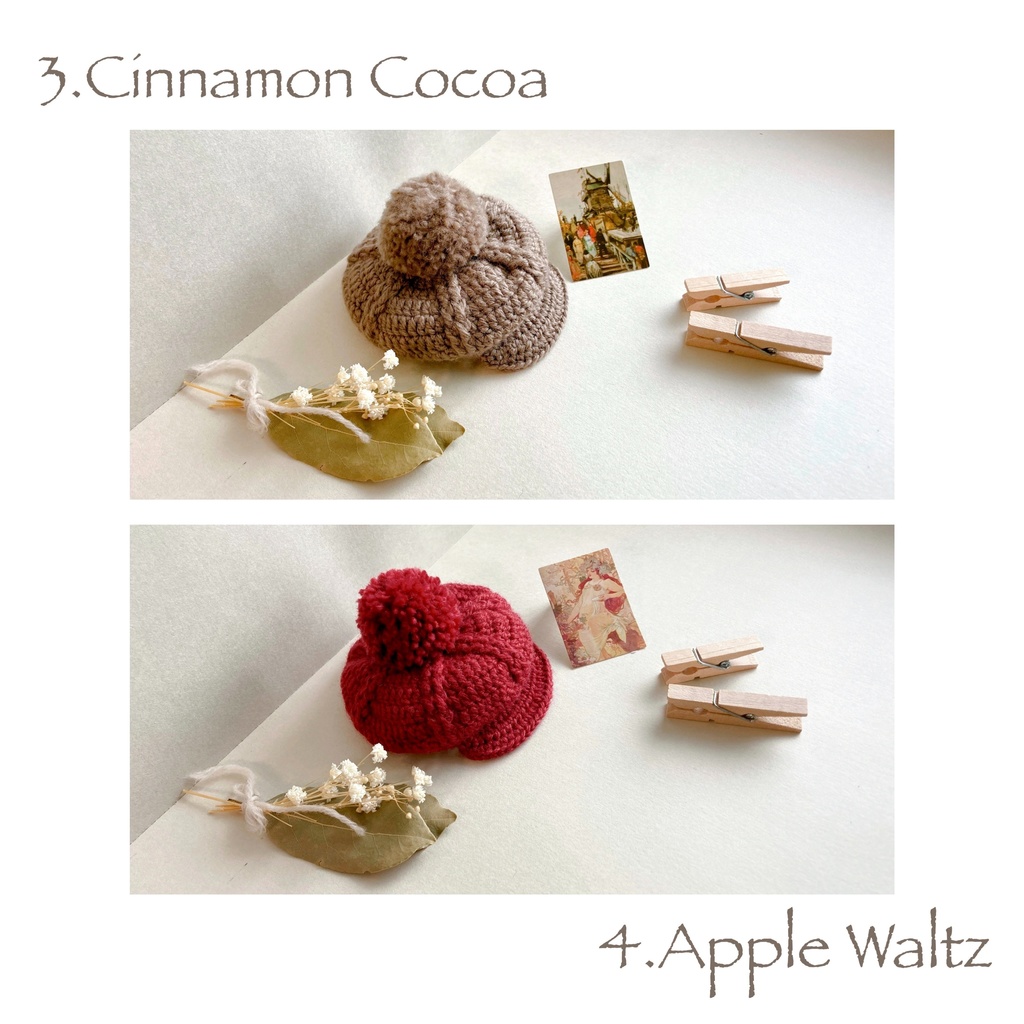 ポンポンニットキャスケット