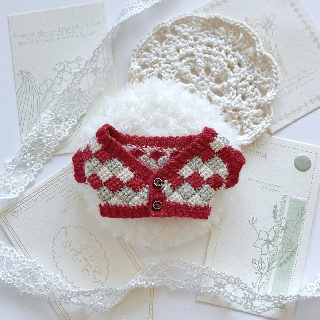 ダイヤ柄ニットカーディガン