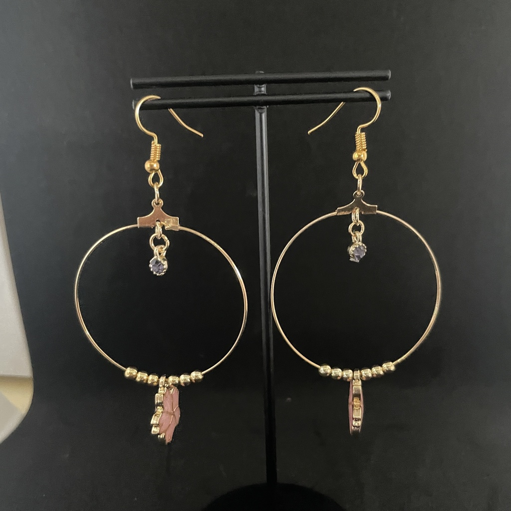 桜のフープピアス