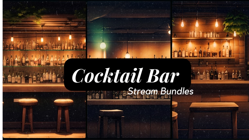 「落ち着いた雰囲気のBAR」cocktail bar background set 1