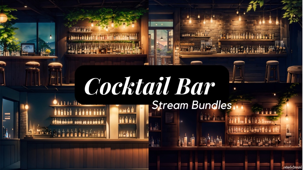 「落ち着いた雰囲気のBAR」cocktail bar background set 2