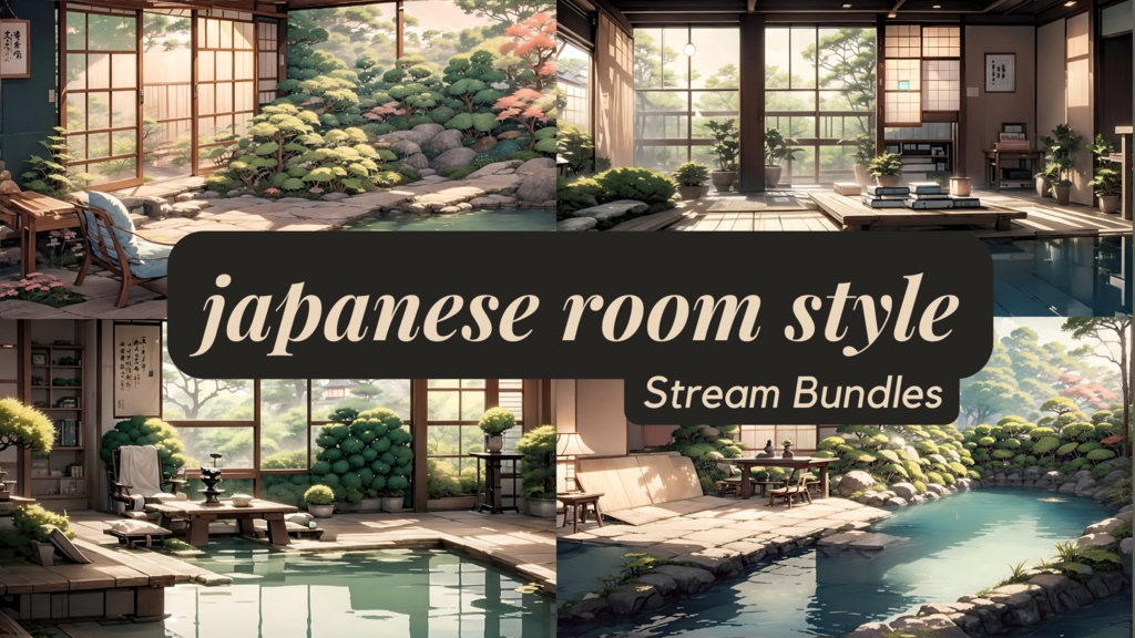 【Vtuberさん向け背景】Background Japanese style room set 1