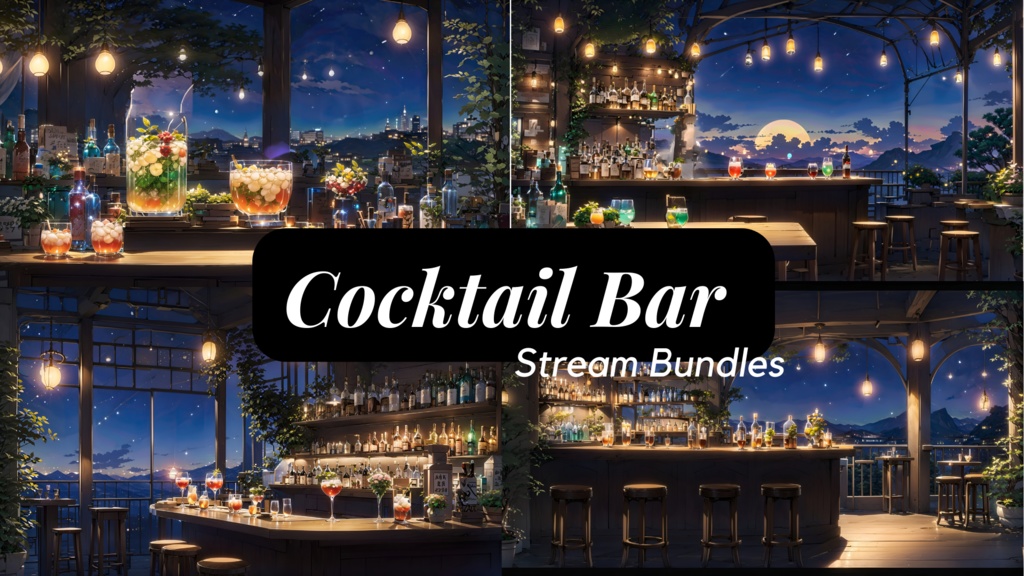 「落ち着いた雰囲気のBAR」cocktail bar background set 3