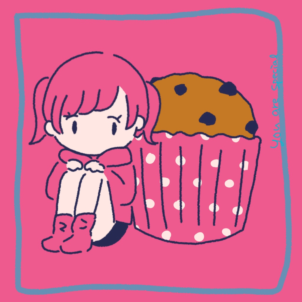 【缶バッジ】ぴょんことカップケーキ