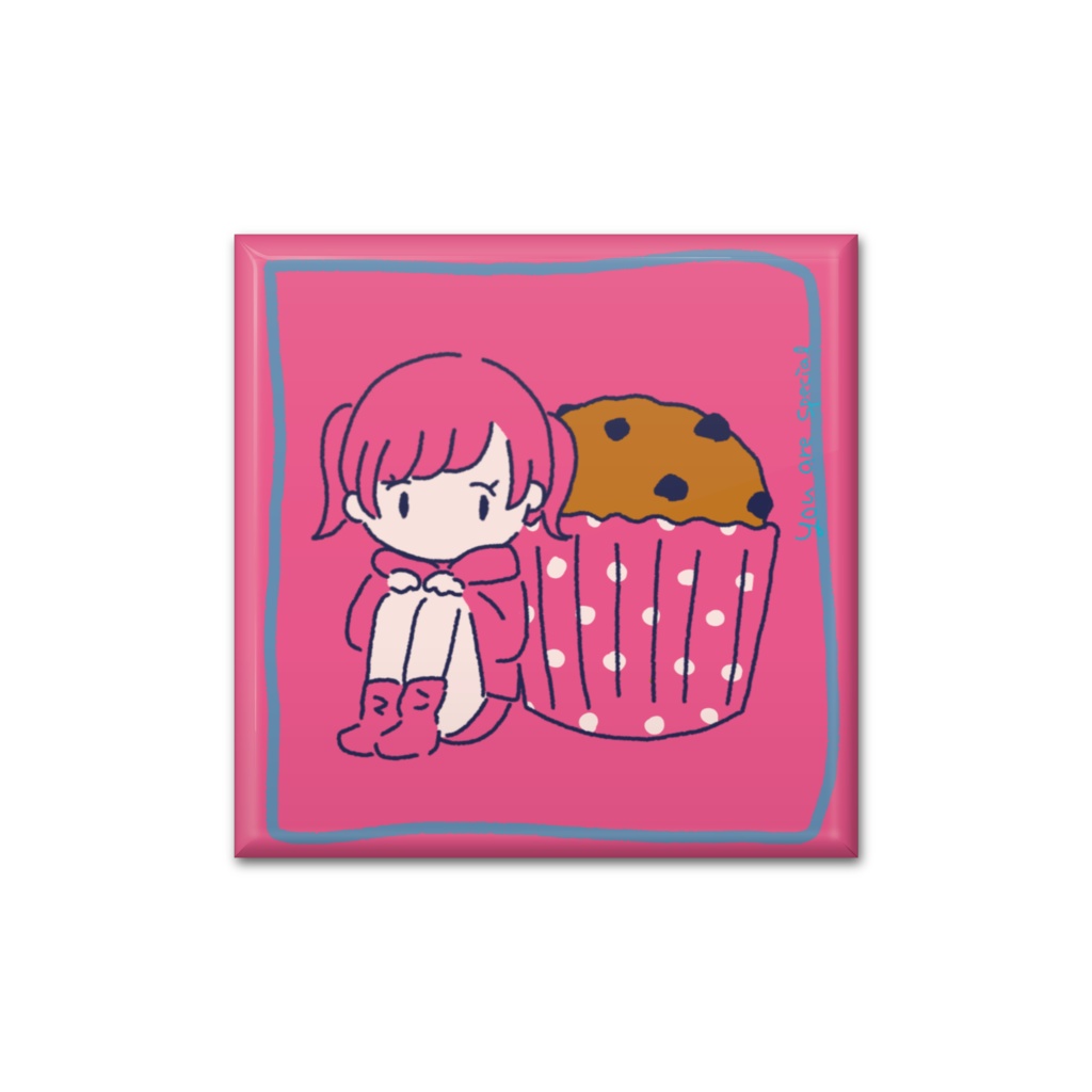 【缶バッジ】ぴょんことカップケーキ