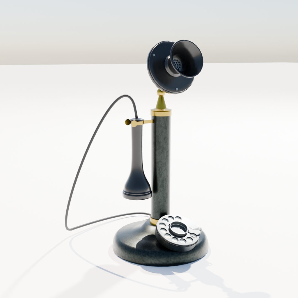 【3Dモデル】キャンドルスティック型電話機
