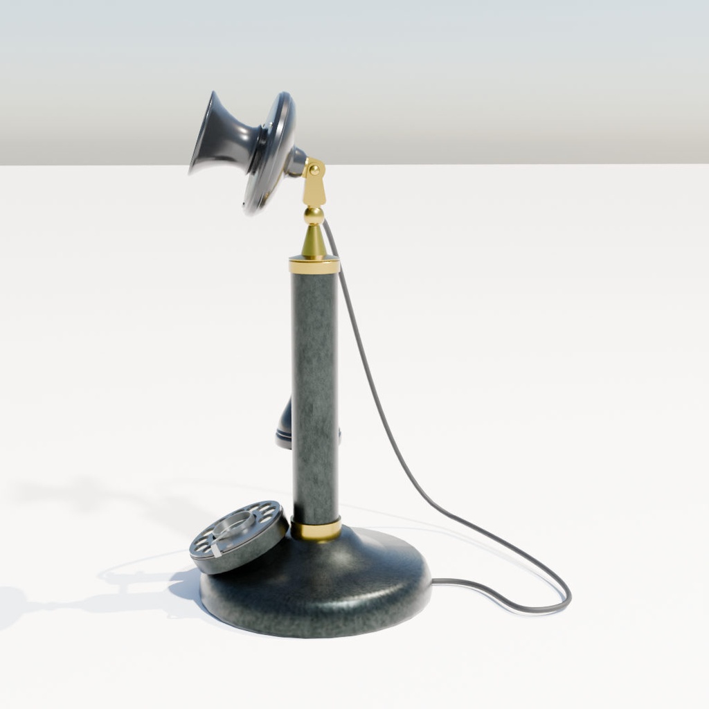 【3Dモデル】キャンドルスティック型電話機