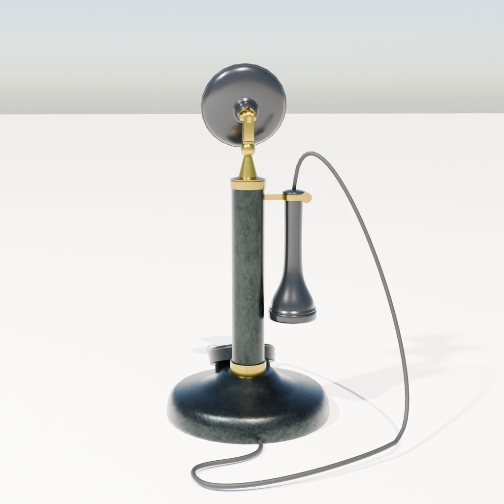 【3Dモデル】キャンドルスティック型電話機