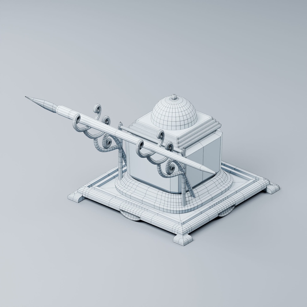 【3Dモデル】アンティーク筆記具セット