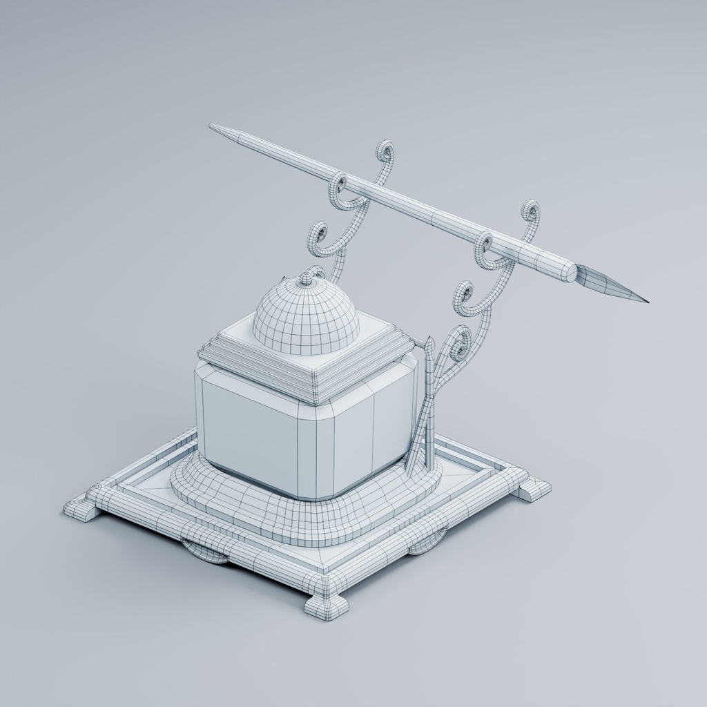 【3Dモデル】アンティーク筆記具セット