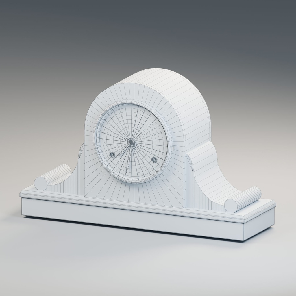 【無料】【3Dモデル】アンティーク置き時計