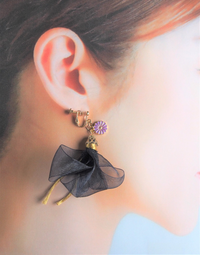 和のリボンイヤリング・ピアス(ヒプマイ:夢野幻太郎EX02概念)