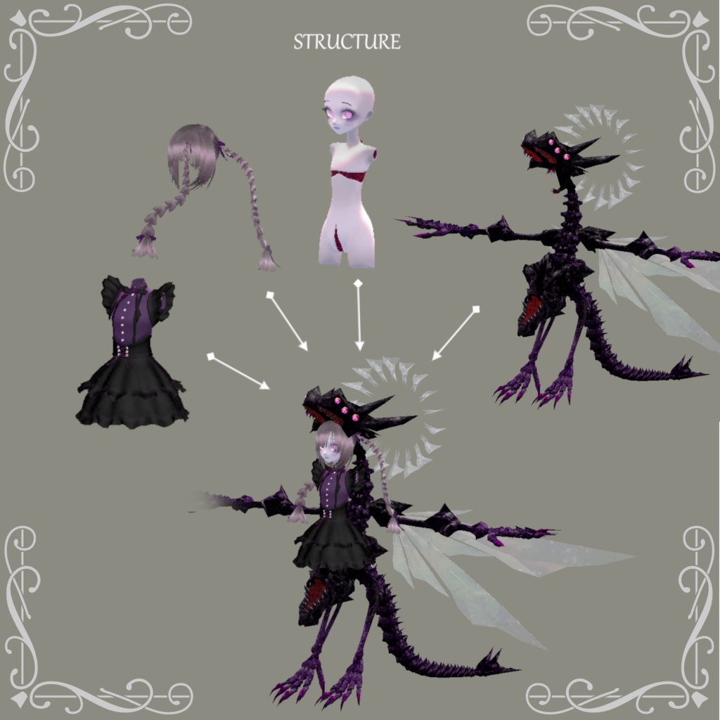 VRアバター「冥獣ユルルゥ Nether Locust YULRUE」