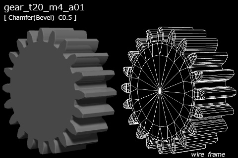 歯車(20枚歯)の3D素材