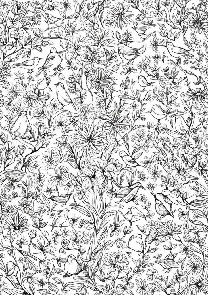 ゆるりえアート 大人のための癒し塗り絵 無料おためし版 ~心ほぐれる、ナチュラルな線画の世界~ 大人の塗り絵 PDF(リラックス・ストレス解消・癒し)