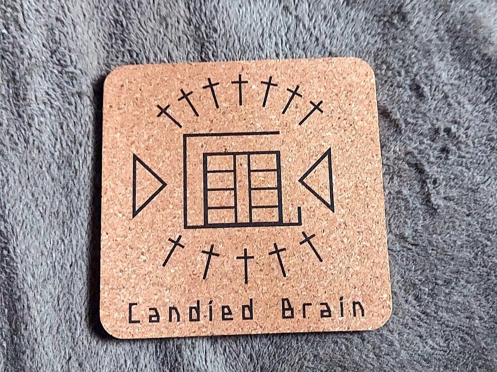Candied Brainロゴコルクコースター