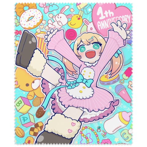 桃使ななな一周年記念メガネ拭き(ピンク、水色)