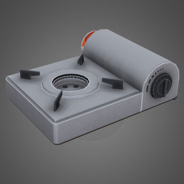 カセットコンロセット（ローポリ3Dモデル）