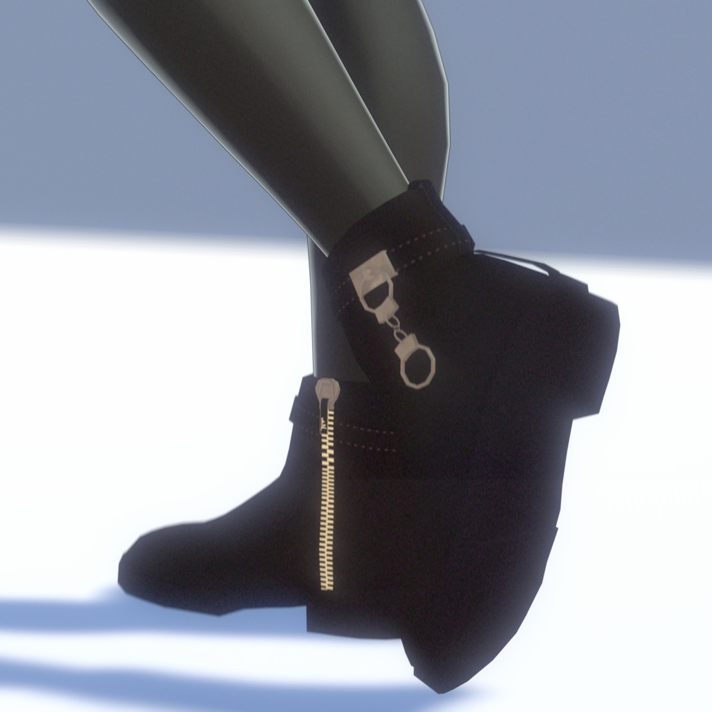 ジッパー付きショートブーツ