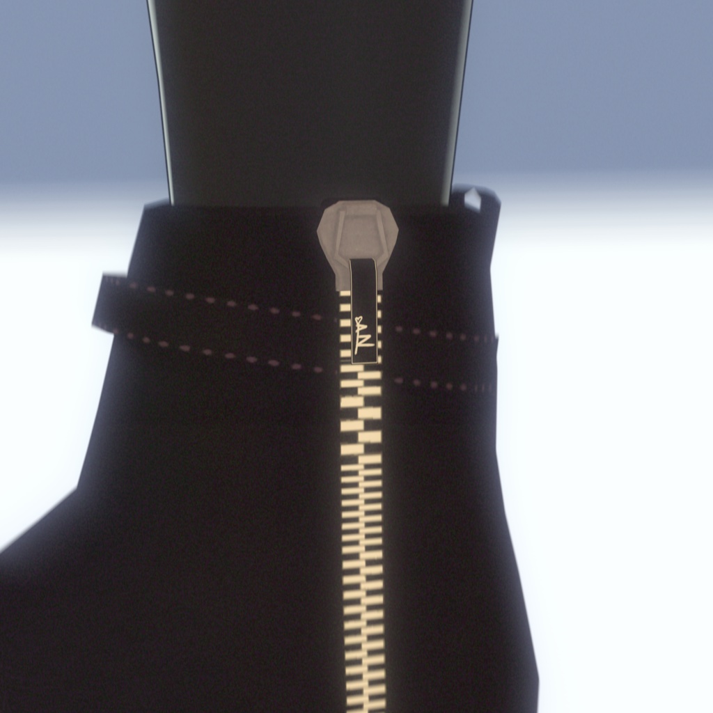 ジッパー付きショートブーツ