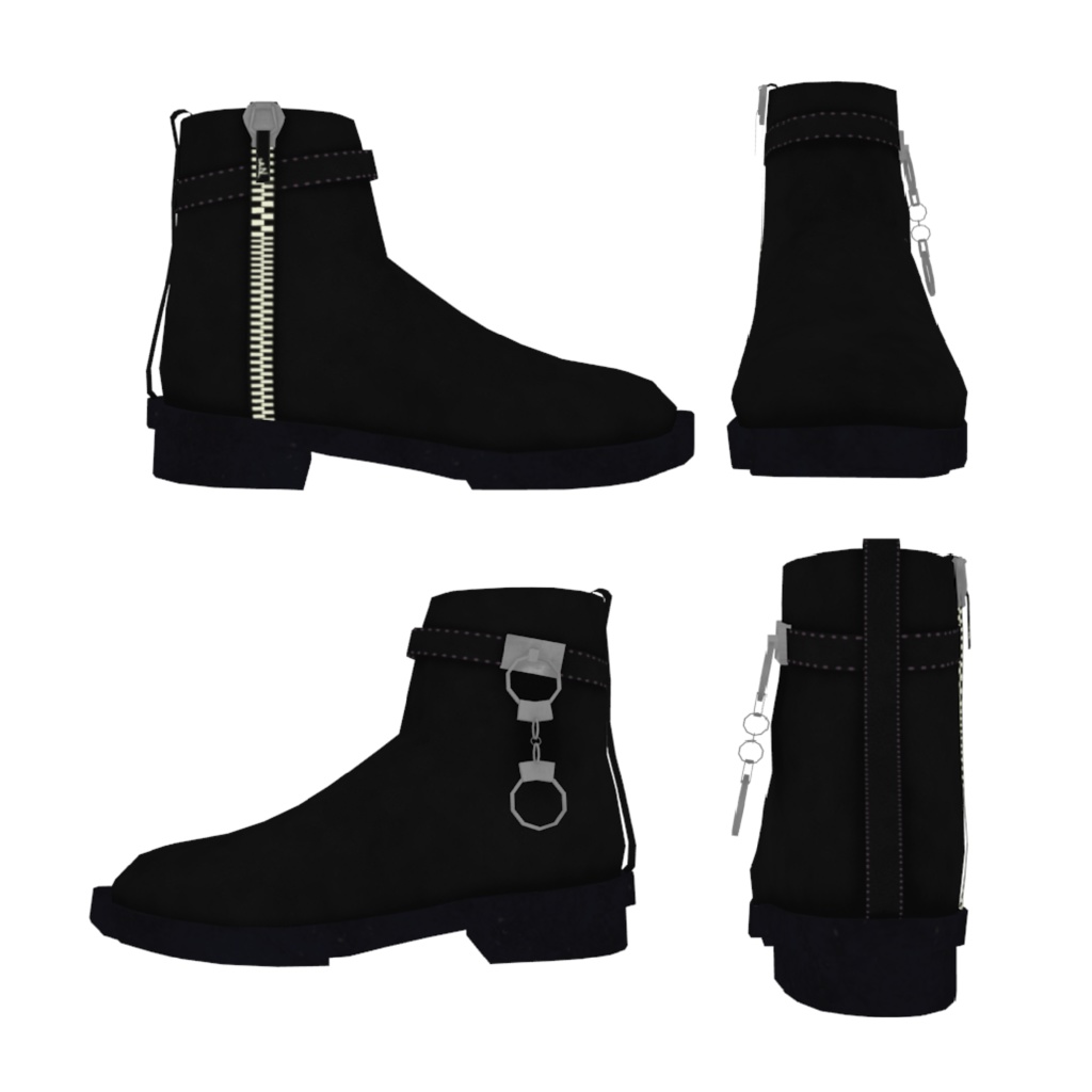 ジッパー付きショートブーツ