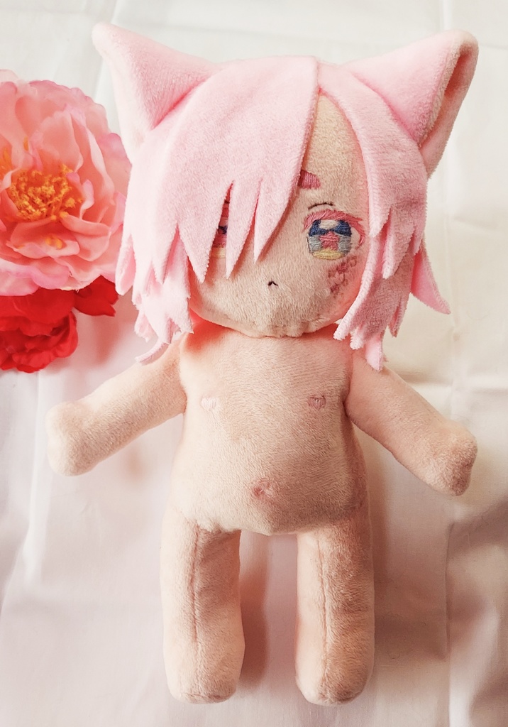 【自作ぬいぐるみ】桃色花狐【花童楼】