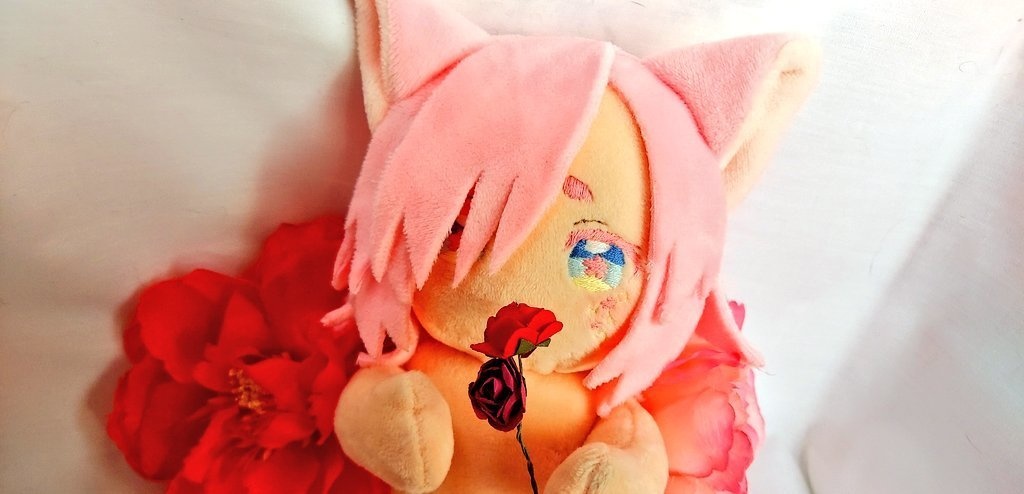 【自作ぬいぐるみ】桃色花狐【花童楼】