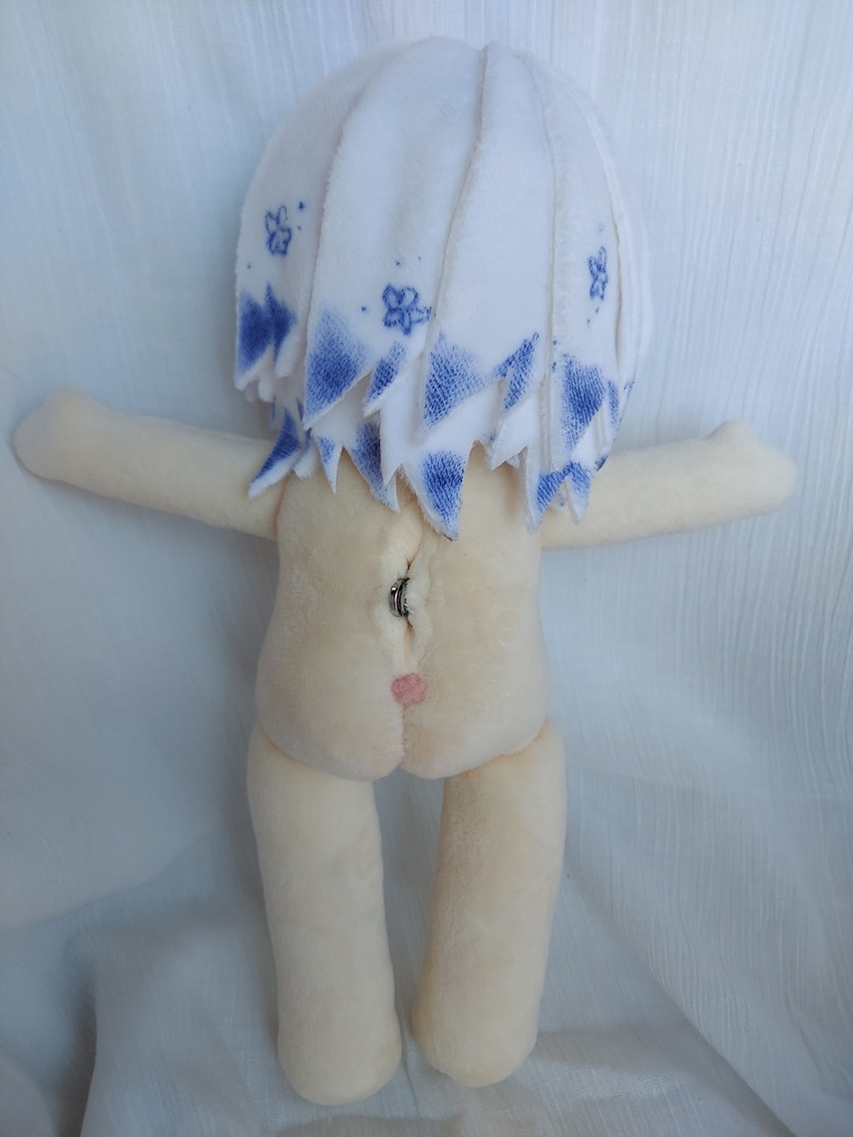 【自作ぬいぐるみ】花童楼【白花紫艶】