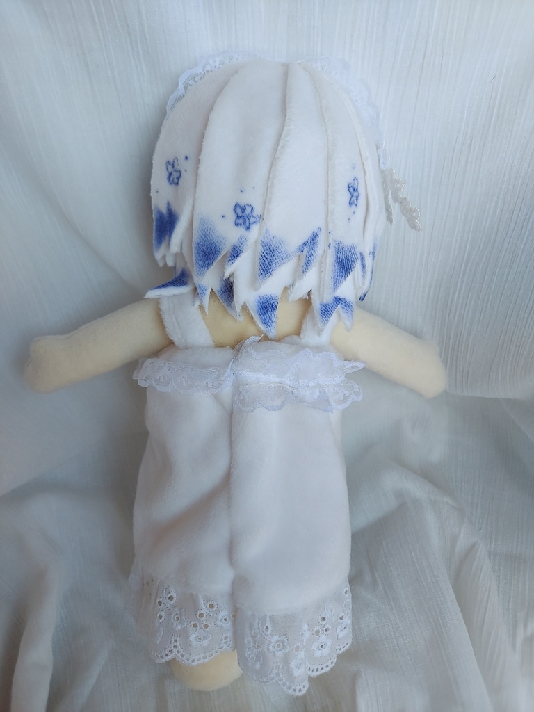 【自作ぬいぐるみ】花童楼【白花紫艶】