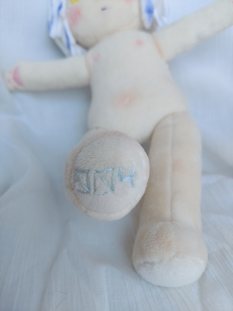 【自作ぬいぐるみ】花童楼【白花紫艶】