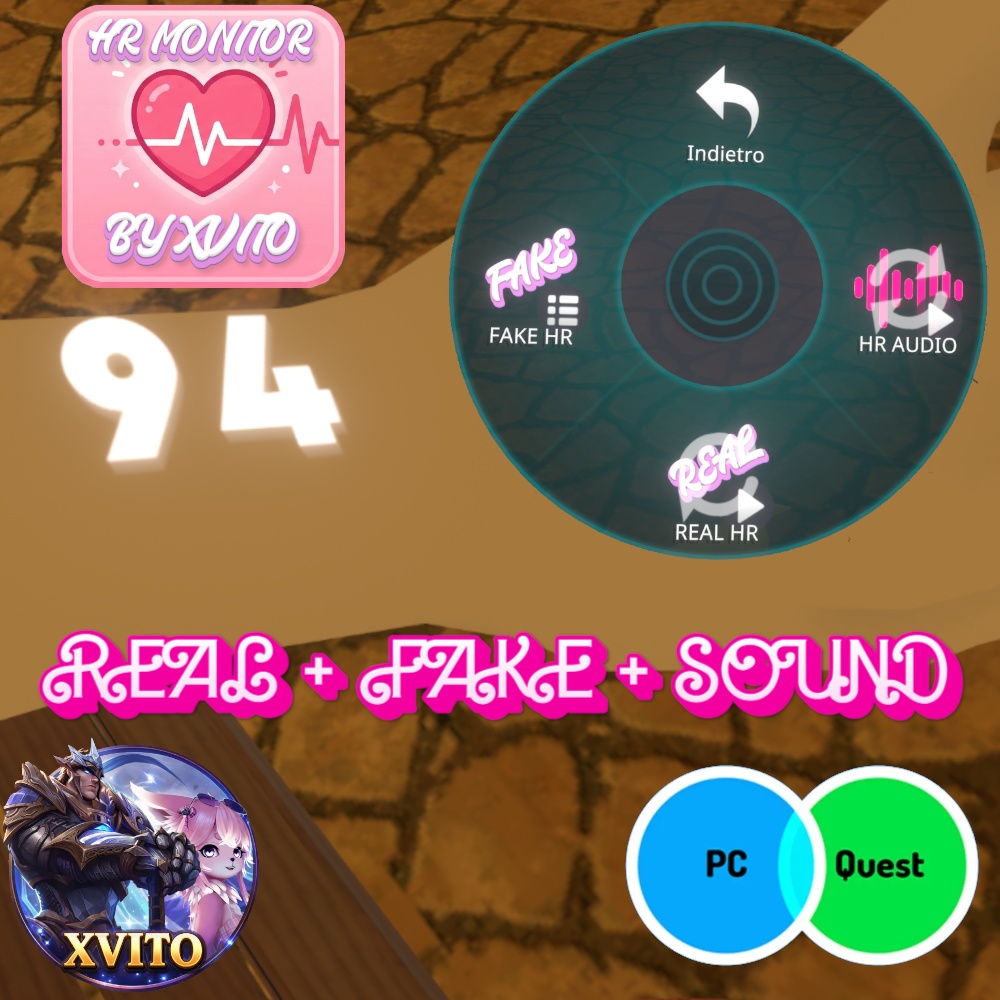 HEART RATE MONITOR REAL + FAKE + SOUND (PC AND QUEST)