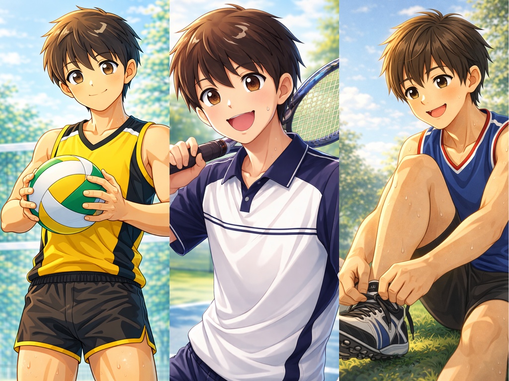 【豊川くんIP】スポーツ男子・50枚プレミアムパック Vol.2：バレー・テニス・日常。1mmの回復を、あなたの日常に