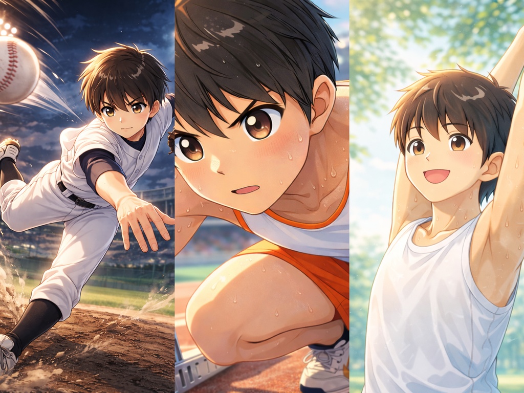  【豊川くんIP】スポーツ男子・50枚プレミアムパック Vol.3：野球・陸上・日常