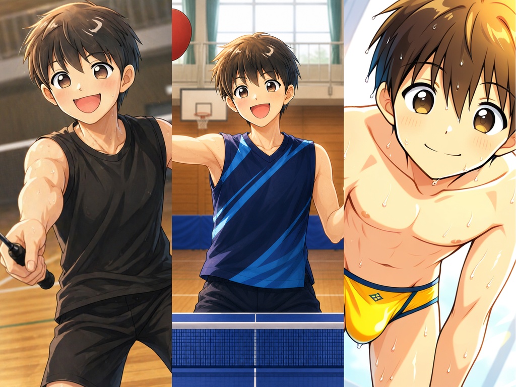  【豊川くんIP】スポーツ男子・50枚プレミアムパック Vol.4：バドミントン・卓球・特別先行競パン