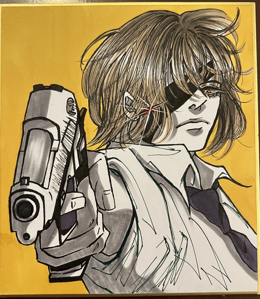 オリジナルイラスト黄　小色紙